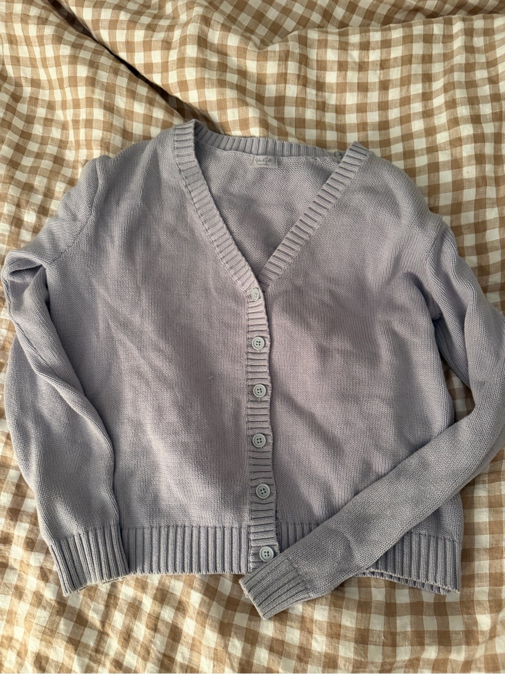 Light Lavender Button Cardigan Sweater